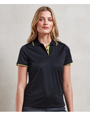 P-PR619-Womens Contrast Coolchecker® Polo